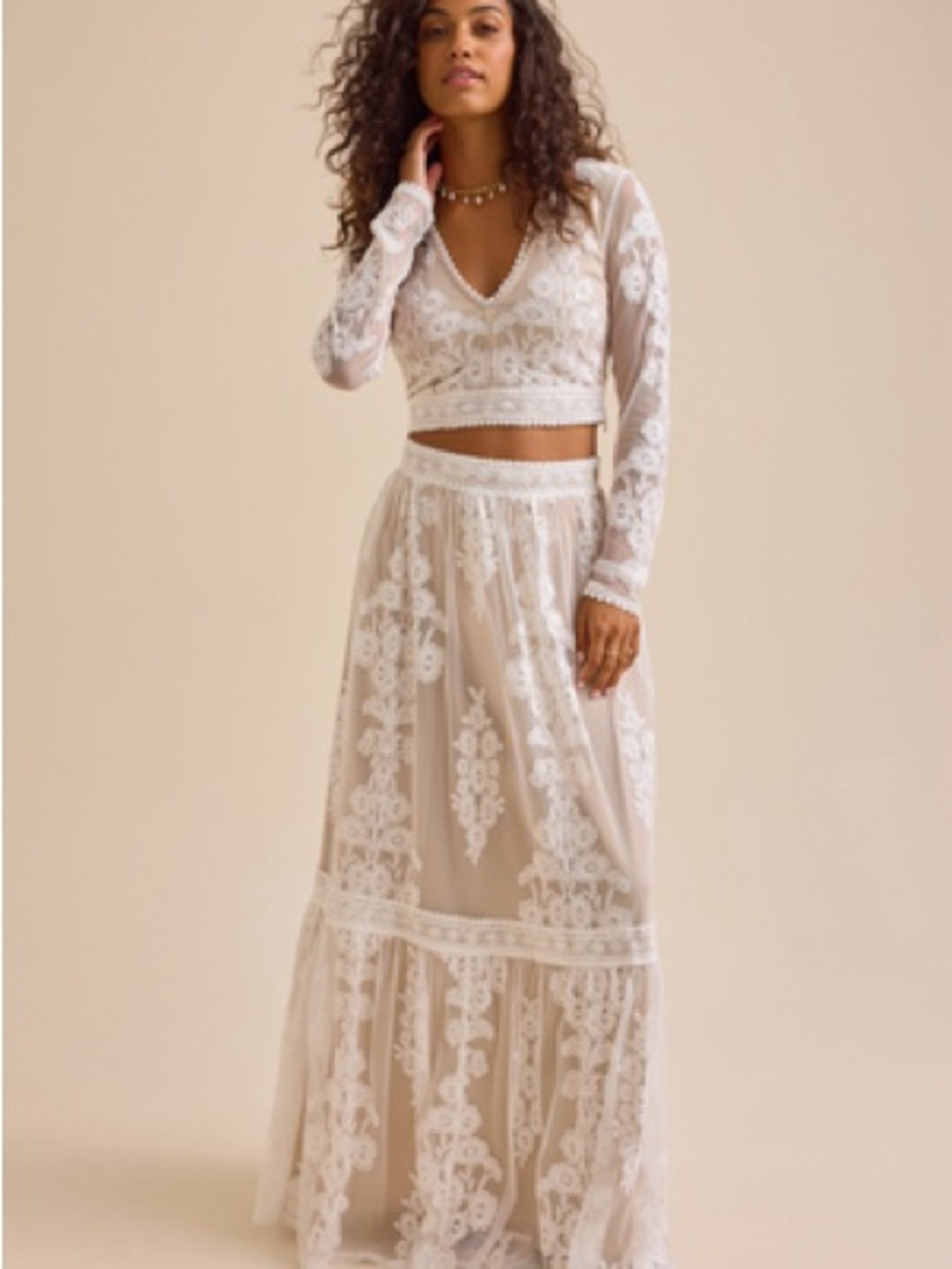 Arissa Floral Embroidered Maxi Skirt / Size XS by ALTAR'D STATE - Picture 3 of 11